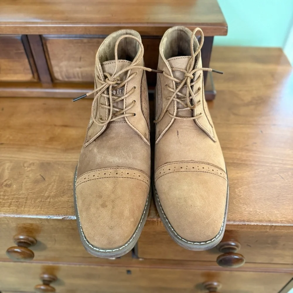New Arkbird leather‎ suede boots chukka tan men’s 8.5 lace up oxford ankle boot